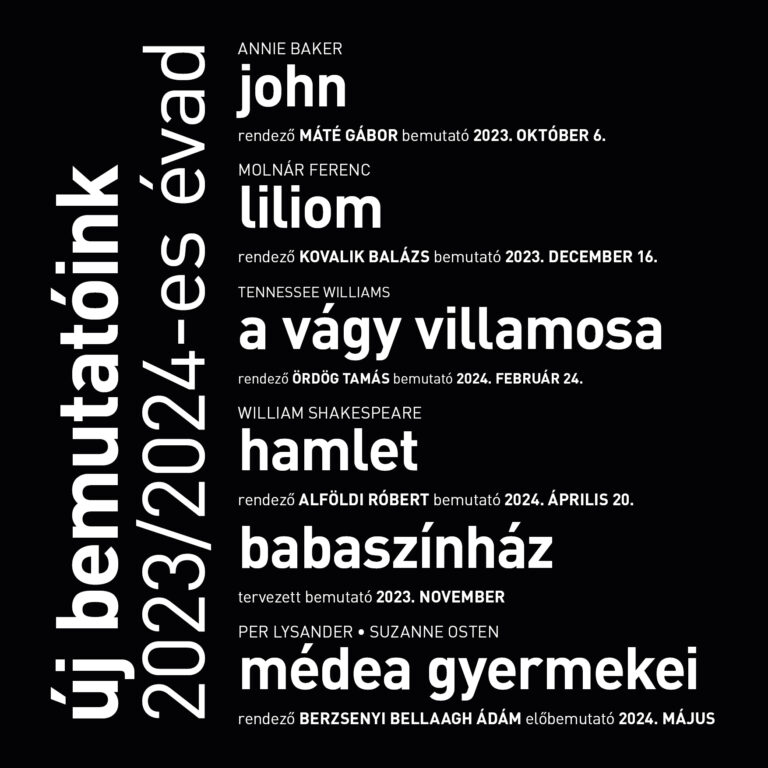Új bemutatóink a 2023/2024-es évadban